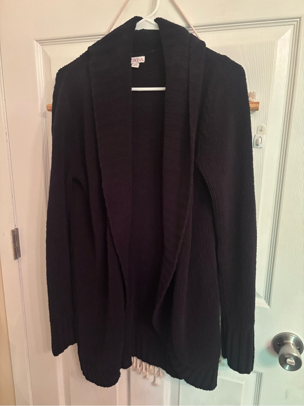 Merona Black Open Front Shawl Collar Cardigan Sweater